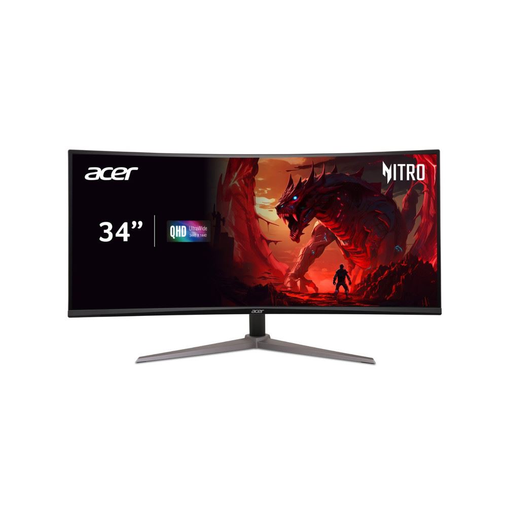 Acer ED340CU - 34" Monitor 3440 x 1440 180Hz VA 1ms 250Nit HDMI DisplayPort | ED340CU | UM.CE0AA.S01