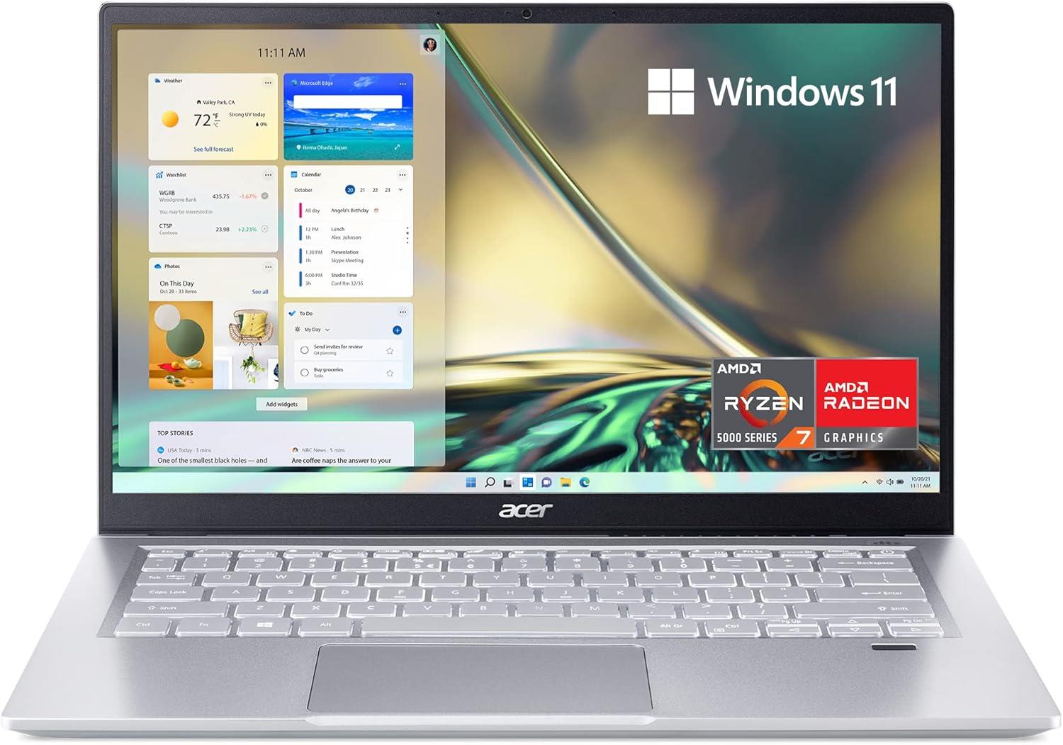 Acer Swift 3 - 14" Laptop AMD Ryzen 7 5700U 1.80GHz 16GB RAM 512GB SSD W11H | SF314-43-R6NE | NX.AB1AA.00B