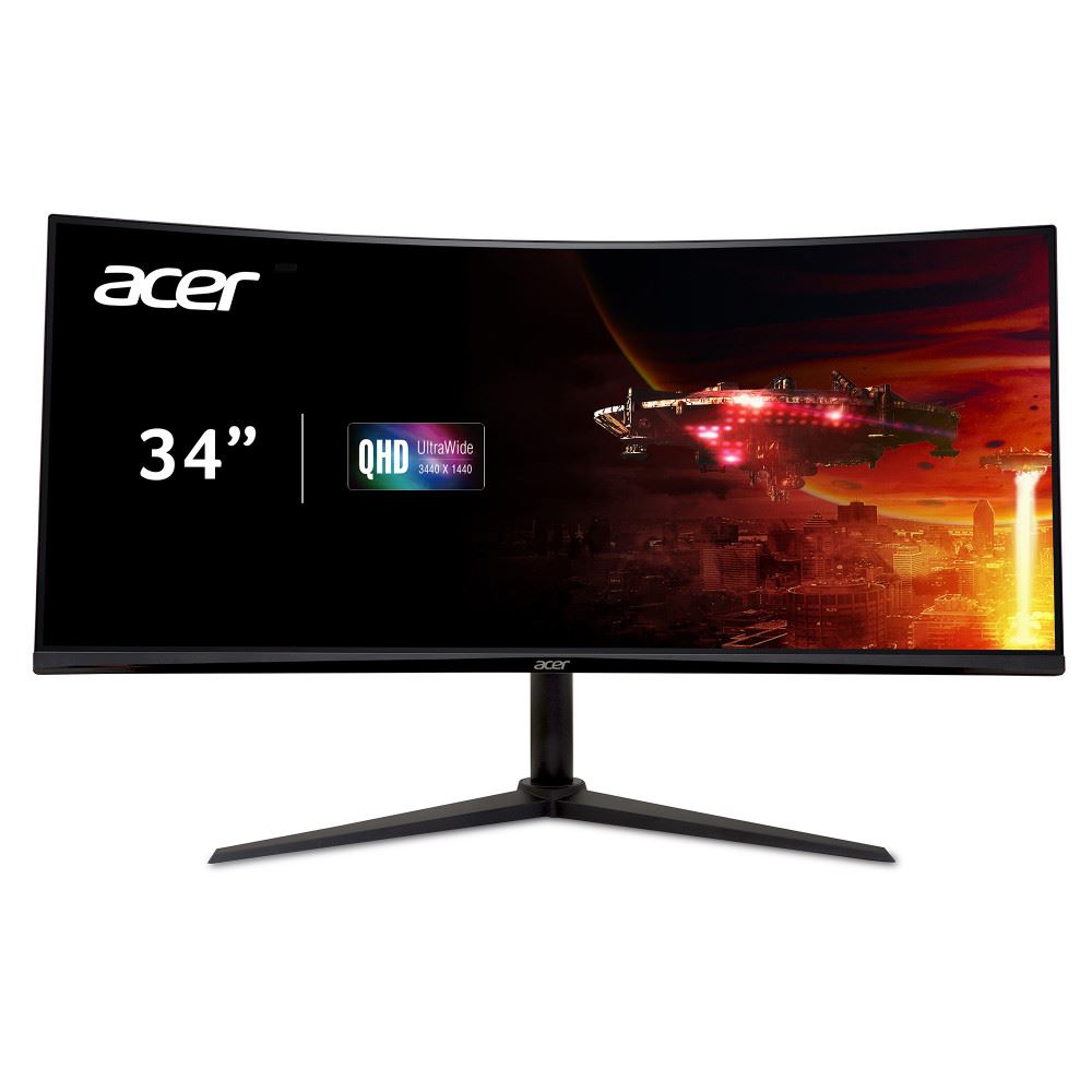 Acer Nitro XZ342CU  34" Monitor WQHD 3440x1440 180Hz IPS 400Nit HDMI DisplayPort | XZ342CU V3bmiiphx | UM.CX2AA.303
