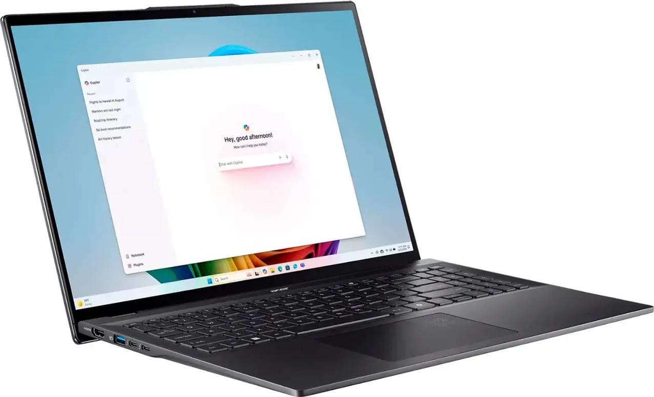 Acer Swift 16 AI 16" 3K OLED Touch, Intel Core Ultra 7 Series 2, 16GB RAM, 1TB SSD, Windows 11 Home, Ice Black, Clamshell – SF16-51T-76TG